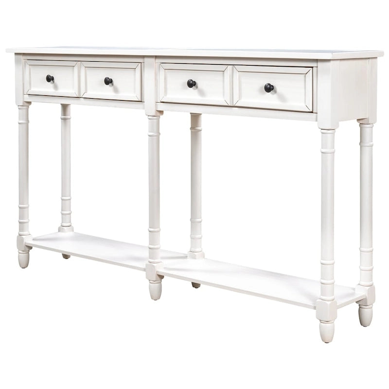 Console de table avec deux tiroirs de rangement et une étagère inférieure pour le salon et l'entrée