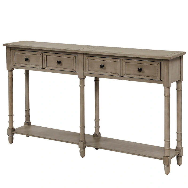 Console de table avec deux tiroirs de rangement et une étagère inférieure pour le salon et l'entrée