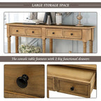 Console de table avec deux tiroirs de rangement et une étagère inférieure pour le salon et l'entrée