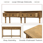 Console de table avec deux tiroirs de rangement et une étagère inférieure pour le salon et l'entrée