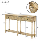 Console de table avec deux tiroirs de rangement et une étagère inférieure pour le salon et l'entrée