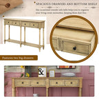 Console de table avec deux tiroirs de rangement et une étagère inférieure pour le salon et l'entrée