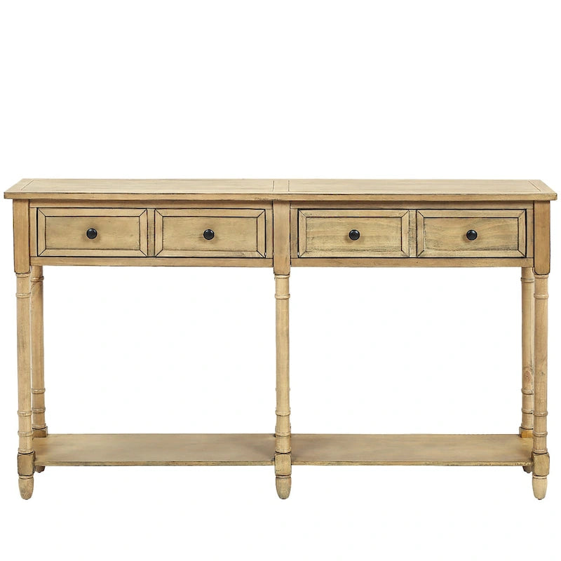 Console de table avec deux tiroirs de rangement et une étagère inférieure pour le salon et l'entrée
