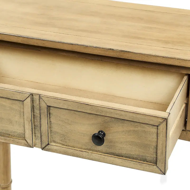Console de table avec deux tiroirs de rangement et une étagère inférieure pour le salon et l'entrée