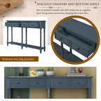 Console de table avec deux tiroirs de rangement et une étagère inférieure pour le salon et l'entrée