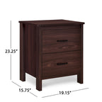 Table de chevet à 2 tiroirs avec surface aspect bois