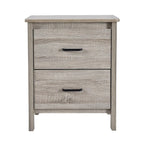 Table de chevet à 2 tiroirs avec surface aspect bois