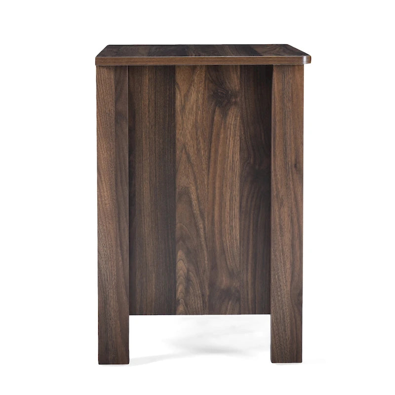 Table de chevet à 2 tiroirs avec surface aspect bois