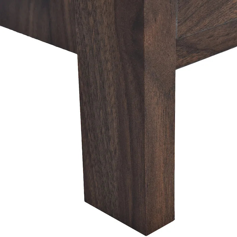 Table de chevet à 2 tiroirs avec surface aspect bois