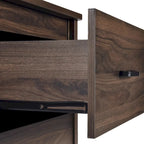 Table de chevet à 2 tiroirs avec surface aspect bois