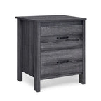 Table de chevet à 2 tiroirs avec surface aspect bois