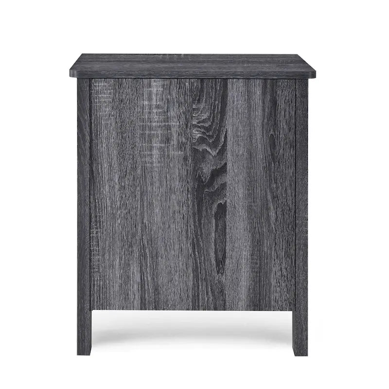 Table de chevet à 2 tiroirs avec surface aspect bois