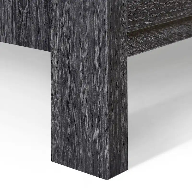 Table de chevet à 2 tiroirs avec surface aspect bois