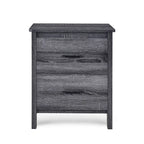 Table de chevet à 2 tiroirs avec surface aspect bois