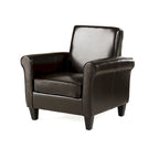Fauteuil club en cuir reconstitué marron