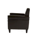 Fauteuil club en cuir reconstitué marron