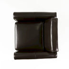 Fauteuil club en cuir reconstitué marron