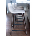 Tabouret de comptoir rembourré avec repose-pieds