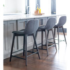 Tabouret de comptoir rembourré avec repose-pieds
