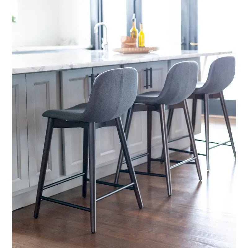 Tabouret de comptoir rembourré avec repose-pieds