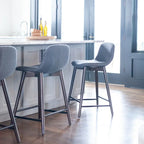 Tabouret de comptoir rembourré avec repose-pieds