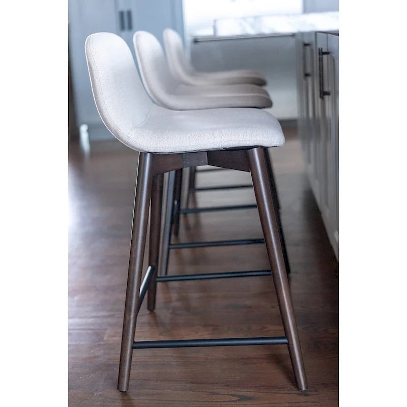 Tabouret de comptoir rembourré avec repose-pieds