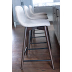Tabouret de comptoir rembourré avec repose-pieds