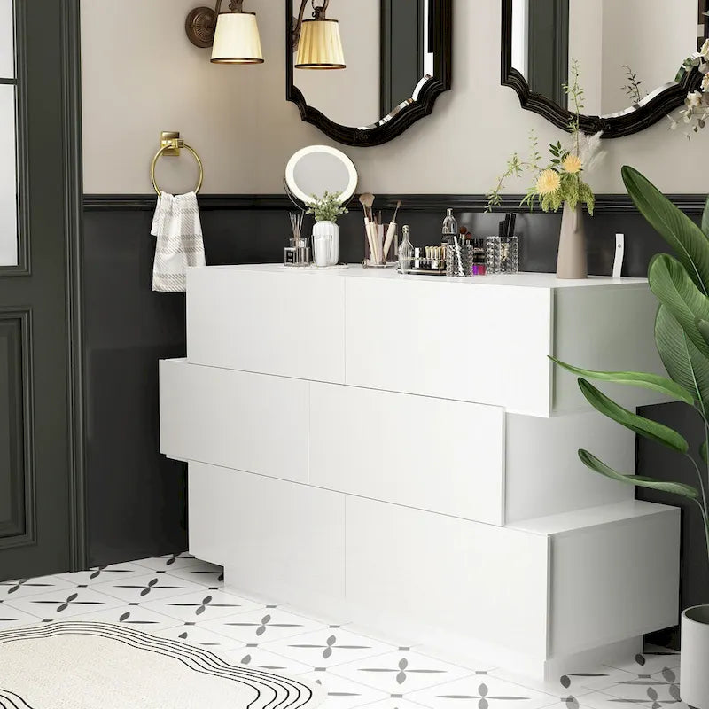 Commode 6 tiroirs au fini lustré