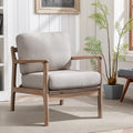 Fauteuil d'appoint du milieu du siècle avec cadre en bois massif et coussins amovibles
