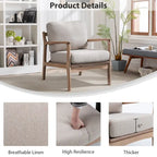 Fauteuil d'appoint du milieu du siècle avec cadre en bois massif et coussins amovibles