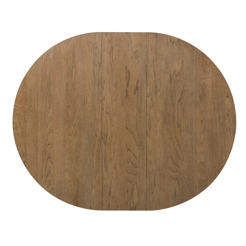 Table de salle à manger ovale sur pied de couleur blanc antique