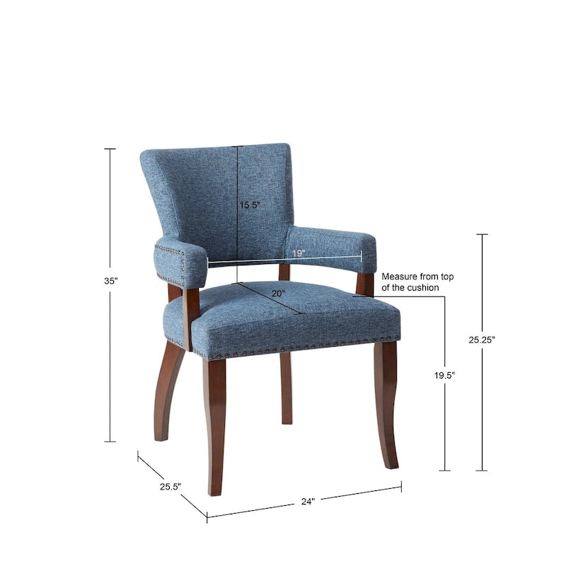 Chaise de salle à manger avec accoudoirs et assise en tissu