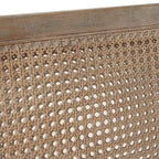 Causeuse en rotin beige avec cadre en bois massif