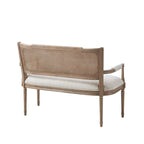 Causeuse en rotin beige avec cadre en bois massif