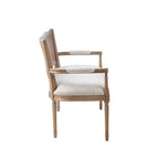 Causeuse en rotin beige avec cadre en bois massif
