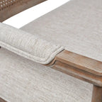 Causeuse en rotin beige avec cadre en bois massif