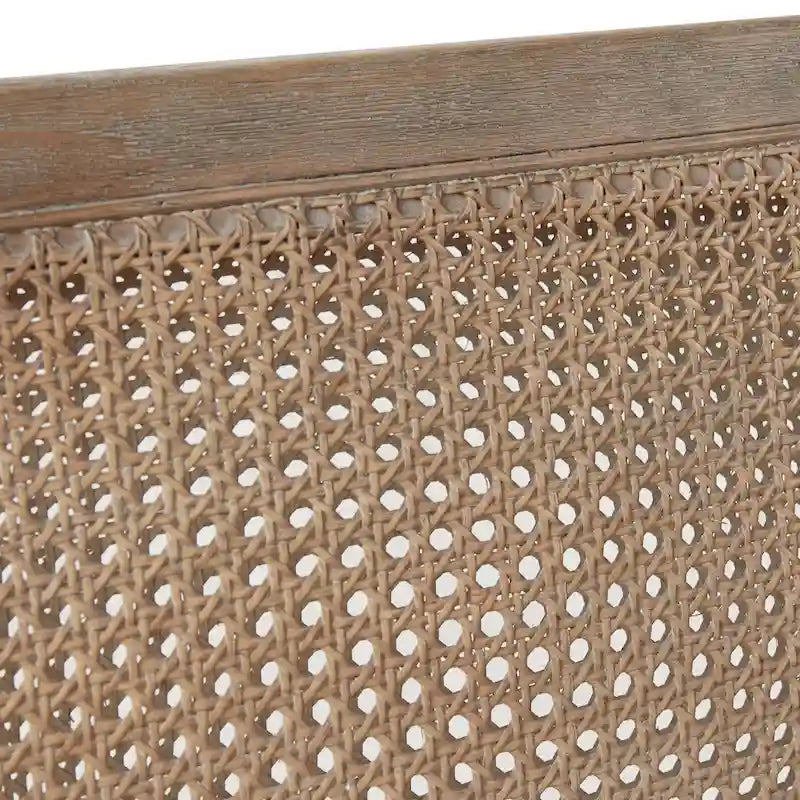 Causeuse en rotin beige avec cadre en bois massif