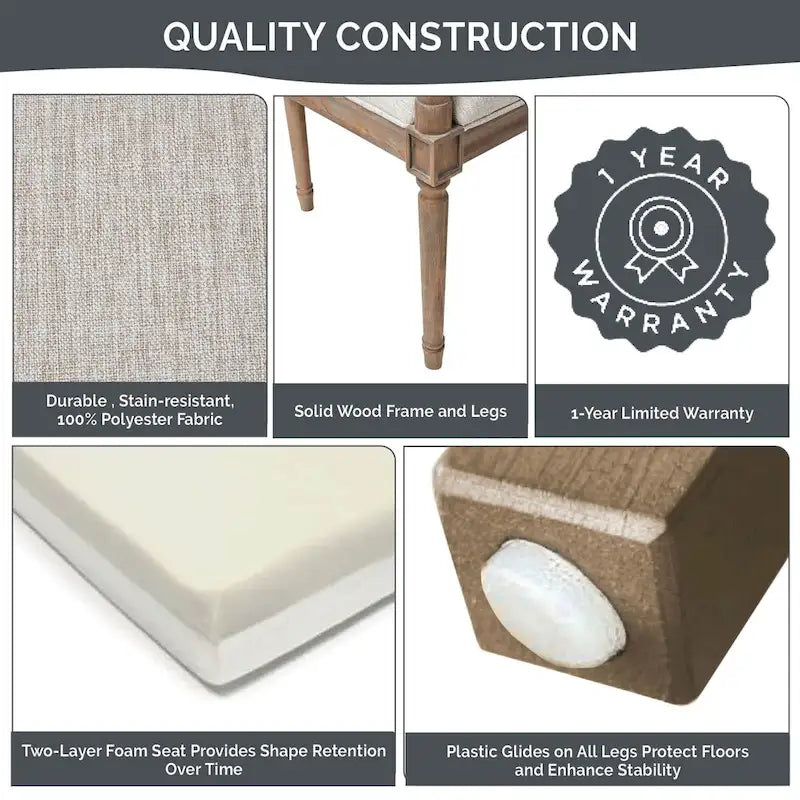 Causeuse en rotin beige avec cadre en bois massif