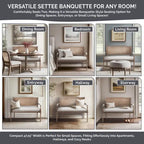 Causeuse en rotin beige avec cadre en bois massif