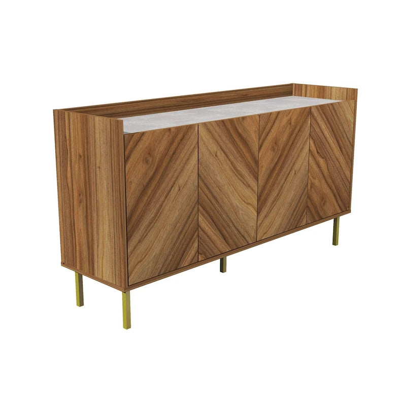 Console de buffet avec pieds dorés et rangement