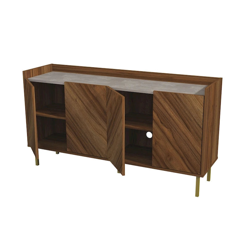 Console de buffet avec pieds dorés et rangement
