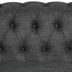 Fauteuil Chesterfield capitonné avec rivets décoratifs et pieds en bois massif