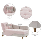Chaise longue de rangement capitonnée avec accoudoir réglable et oreiller lombaire