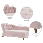 Chaise longue de rangement capitonnée avec accoudoir réglable et oreiller lombaire