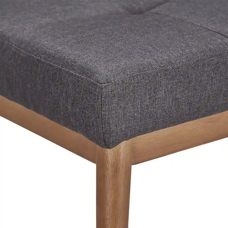 Banc de salle à manger capitonné avec pieds inclinés