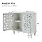 Meuble d'appoint 32" avec éclairage LED et portes sculptées