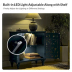 Meuble d'appoint 32" avec éclairage LED et portes sculptées