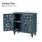 Meuble d'appoint 32" avec éclairage LED et portes sculptées