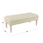 Banc rembourré capitonné classique