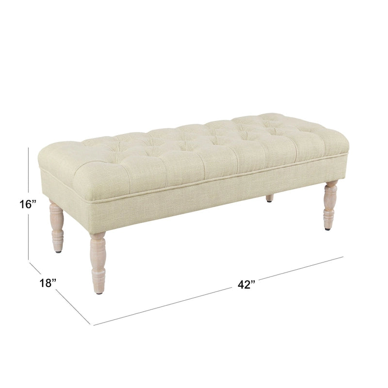Banc rembourré capitonné classique